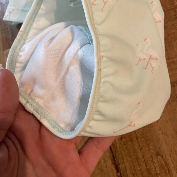 NEW 6-12m Janie and Jack GIRL Swimwear Flamingo Sunblock Bathing‎ suit 2 Piece - Picture 4 of 6